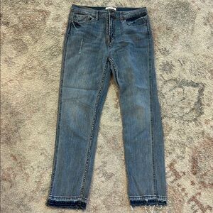 Women’s straight leg distressed denim